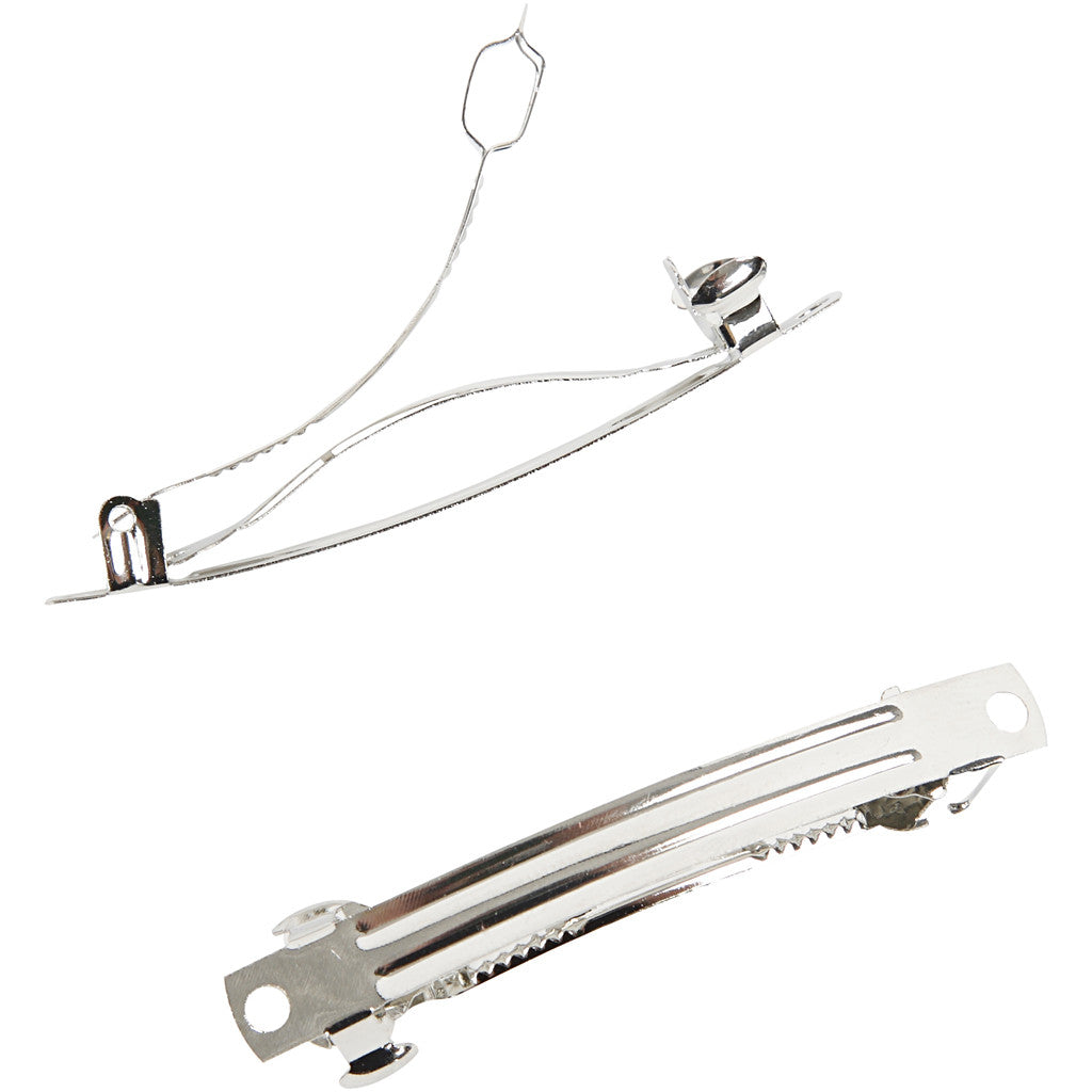 Hårspännen, L: 6 cm, B: 6 mm, försilvrad, 20 st./ 1 förp. [HOB-600862]