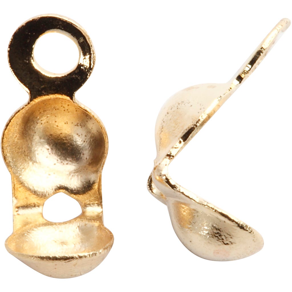 Knuttäckare med ögla, L: 8 mm, Dia. 3 mm, förgylld, 20st./ 1 förp. [HOB-601720]
