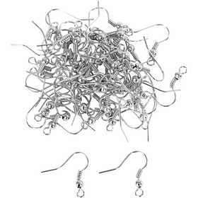 Öronkrokar, L: 18 mm, försilvrad, 100 st./ 1 förp. [HOB-603021]