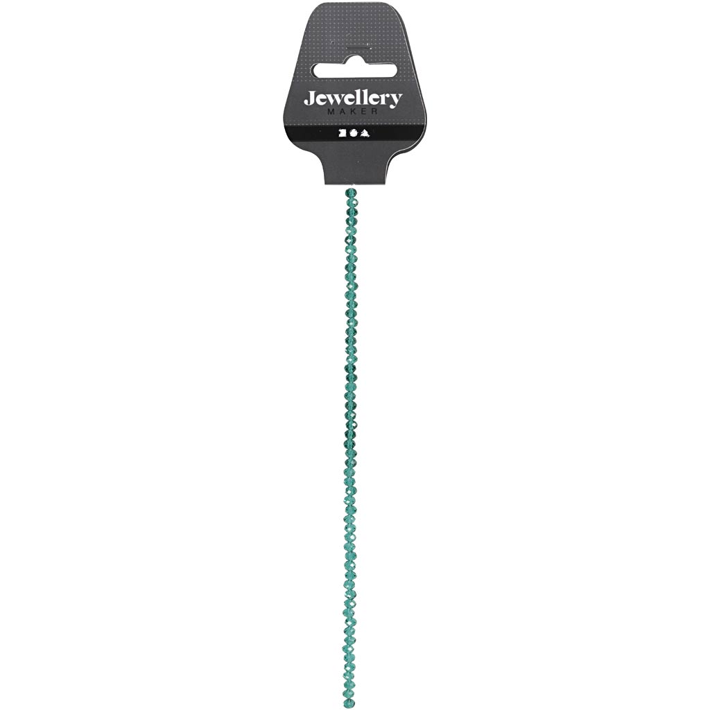 Facettpärlor, Dia. 4 mm, Hålstl. 1 mm, grön, 45 st./ 1 förp. [HOB-60978]