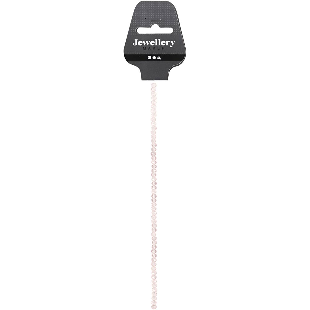 Facettpärlor, Dia. 4 mm, Hålstl. 1 mm, ljusrosa, 45 st./ 1 förp. [HOB-60982]