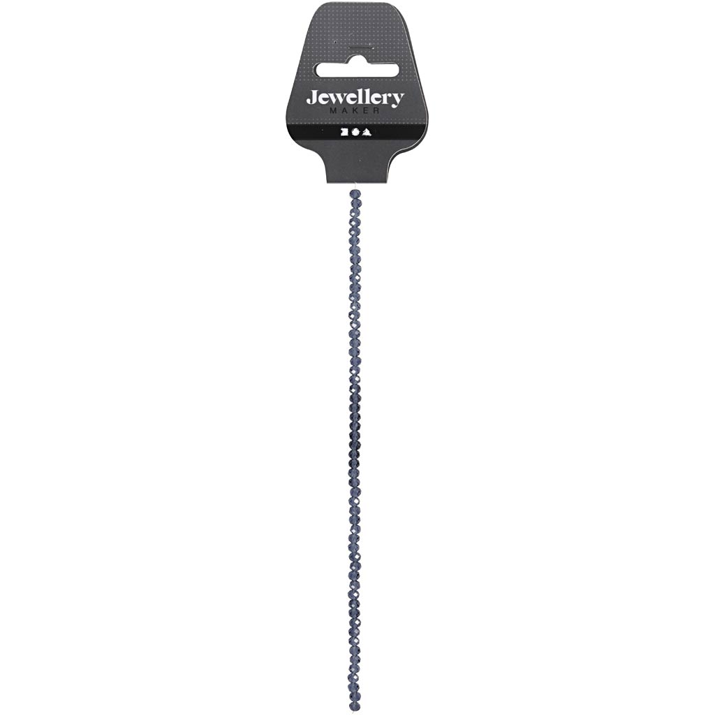 Facettpärlor, Dia. 4 mm, Hålstl. 1 mm, grå, 45 st./ 1 förp. [HOB-60983]