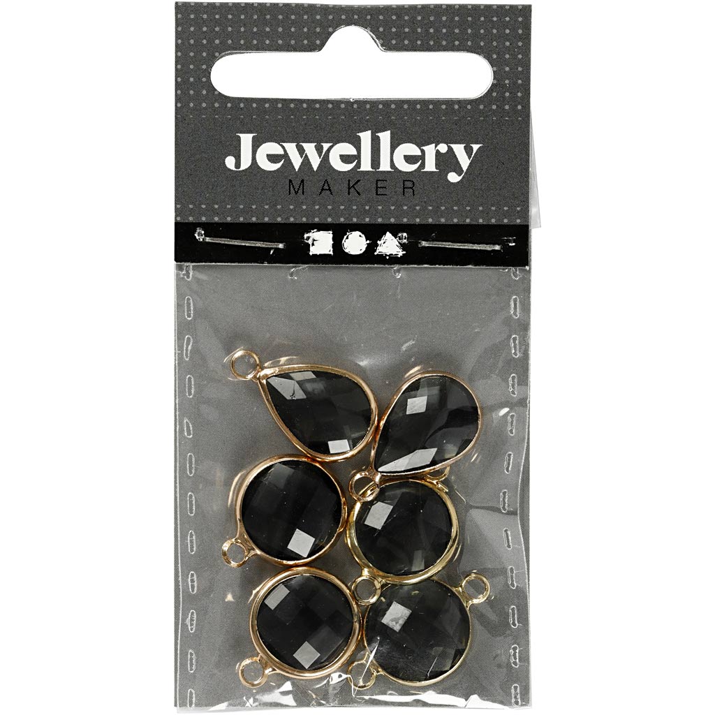 Smyckeberlock, H: 15-20 mm, Hålstl. 2 mm, grå, 1 förp. [HOB-61021]
