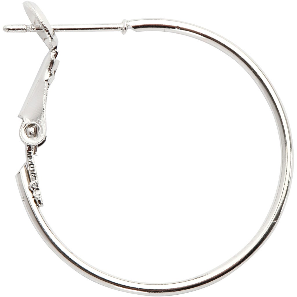 Örhängen, Dia. 25 mm, försilvrad, 8 st./ 1 förp. [HOB-61065]