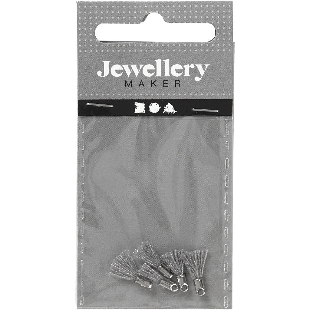 Berlock, L: 10 mm, Hålstl. 1 mm, grå, 5 st./ 1 förp. [HOB-61188]