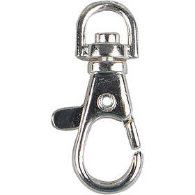 Karbinhakar, H: 3,7 cm, B: 1,4 cm, Dia. 37 mm, försilvrad, 15 st./ 1 förp. [HOB-61314]