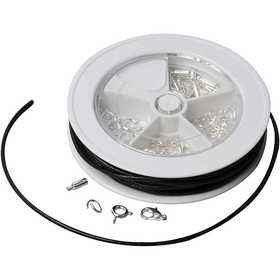 Startset smycken, Lädersnöre, svart, försilvrad, 1 set [HOB-61367]