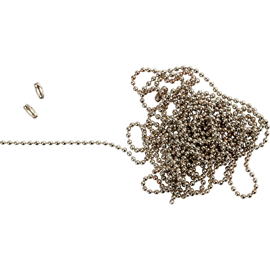 Kulkedja, Dia. 1,5 mm, försilvrad, 3 m/ 1 rl. [HOB-61530]