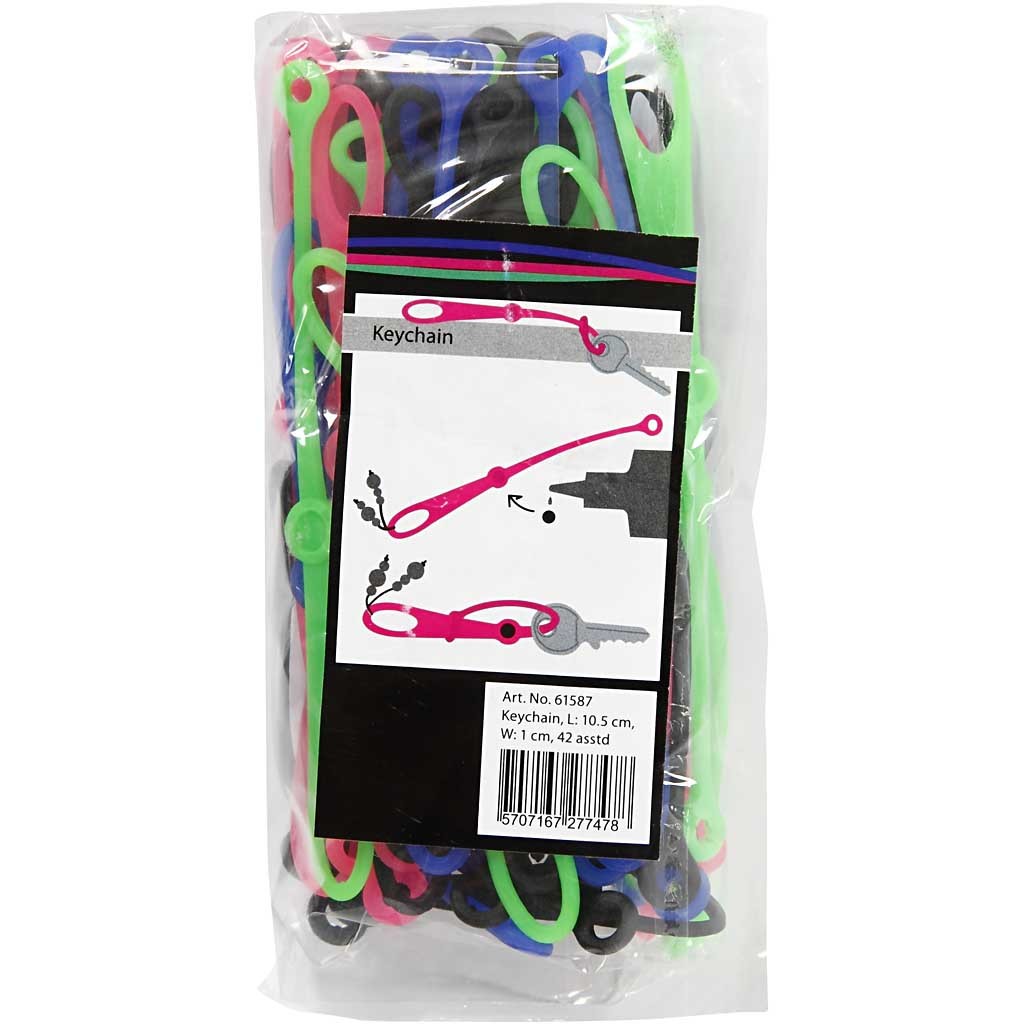 Nyckelband, L: 10,5 cm, B: 1 cm, 45 st./ 1 förp. [HOB-61587]