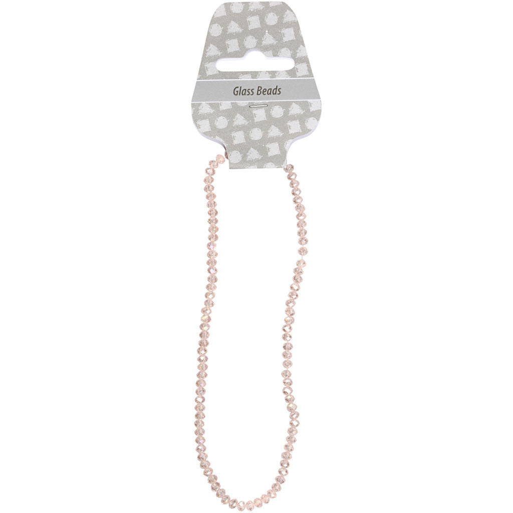 Facettpärlor, stl. 3x4 mm, Hålstl. 0,8 mm, rosa, 100 st./ 1 förp. [HOB-61666]