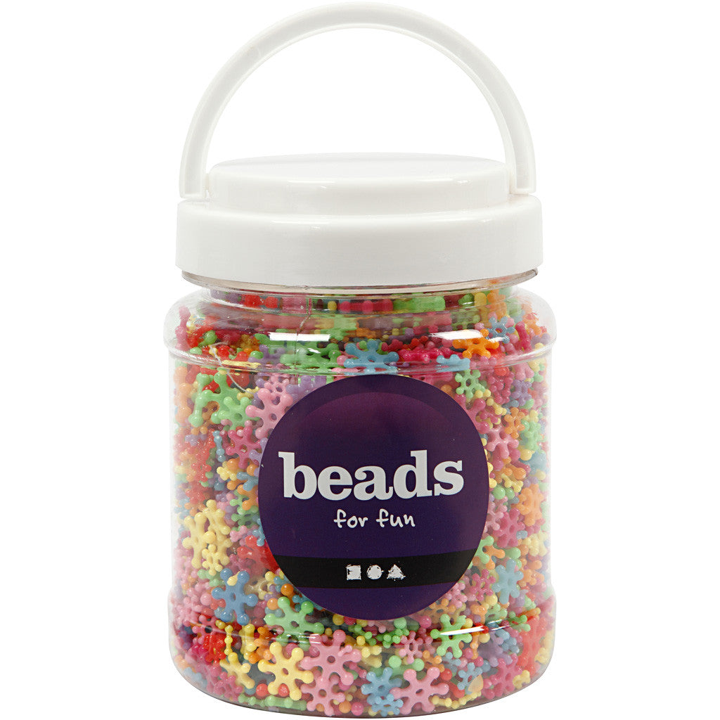 Figurpärlor, Dia. 7-13,5 mm, Hålstl. 2 mm, ca. 4000 st., mixade färger, 270 g, 700 ml/ 1 burk [HOB-61761]