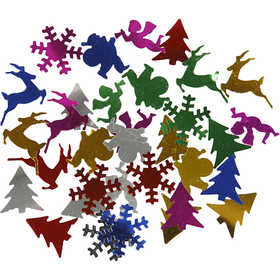 Paljetter, stl. 15 mm, metallicfärger, 250 g/ 1 förp. [HOB-61860]