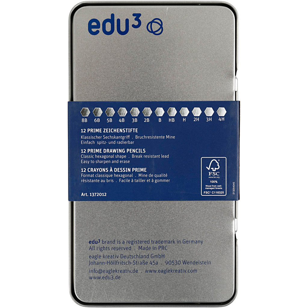 edu Tecknarblyerts, B,2B,4B,5B,6B,8B,9B,HB,H,2H,3H,4H, 12 st./ 1 förp. [HOB-620180]