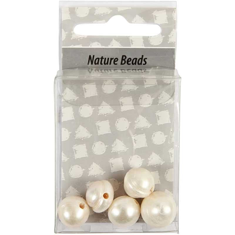 Sötvattenspärlor, stl. 9-11 mm, Hålstl. 2 mm, pärlemor, 10 st./ 1 förp. [HOB-631242]