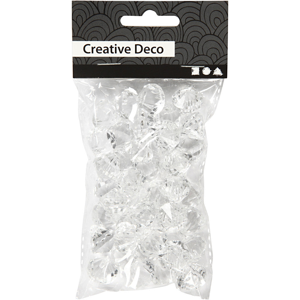 Prismor, stl. 17x16 mm, Hålstl. 1,2 mm, blank transparent, 43 st./ 1 förp. [HOB-636880]