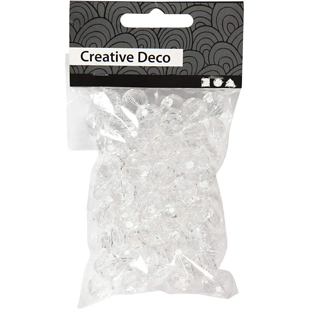 Prismor, stl. 12 mm, Hålstl. 1,2 mm, blank transparent, 77 st./ 1 förp. [HOB-636890]