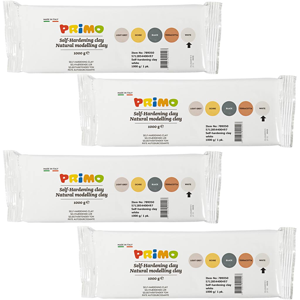 Self-Hardening Clay, white, 4x1000 g
