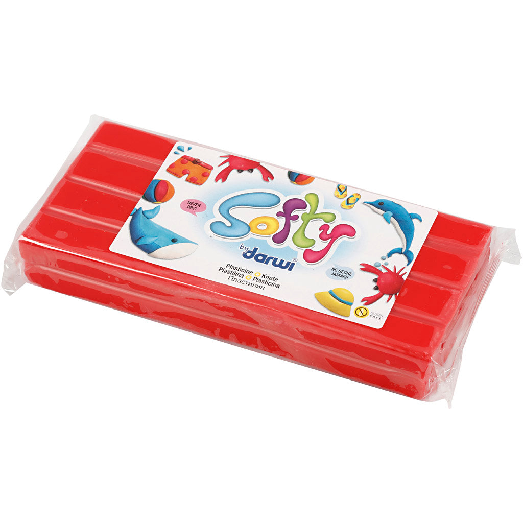 Softy Modellera, röd, 500 g/ 1 förp. [HOB-680434]