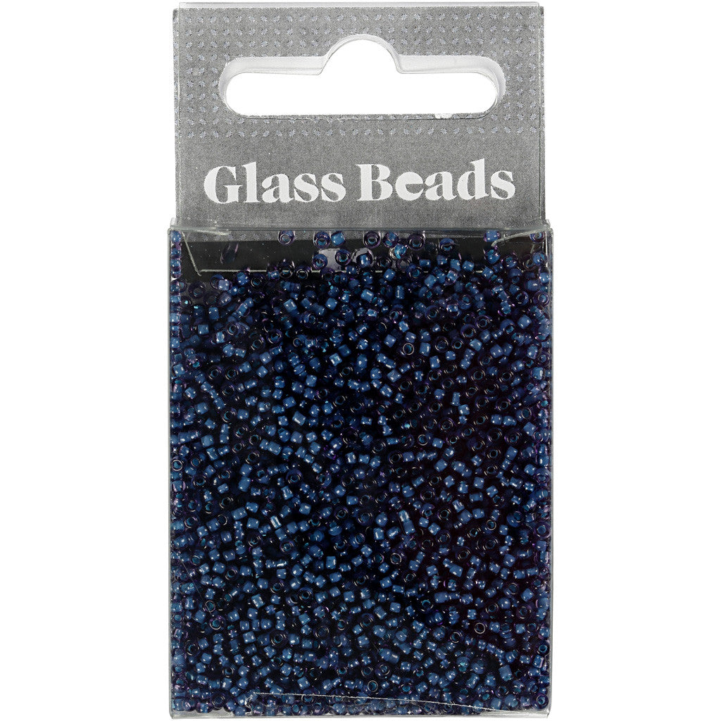 Rocaillepärlor, Dia. 1,7 mm, stl. 15/0, Hålstl. 0,5-0,8 mm, lila, 25 g/ 1 förp. [HOB-686810]