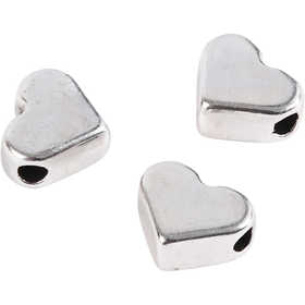 Ledpärlor, stl. 5,5x7 mm, Hålstl. 1 mm, försilvrad, 3 st./ 1 förp. [HOB-69091]