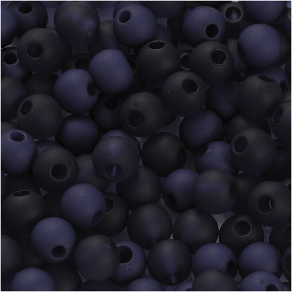 Plastpärlor, Dia. 6 mm, Hålstl. 2 mm, ca. 150 st., blå, 40 g/ 1 förp. [HOB-69593]