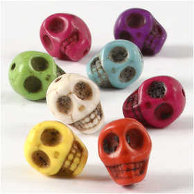 Howlite, Dia. 12 mm, Hålstl. 1,5 mm, starka färger, 32 st./ 1 förp. [HOB-69919]