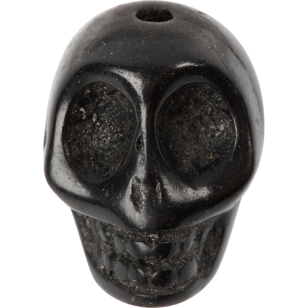 Howlite, Dia. 12 mm, Hålstl. 1,5 mm, svart, 32 st./ 1 förp. [HOB-69921]