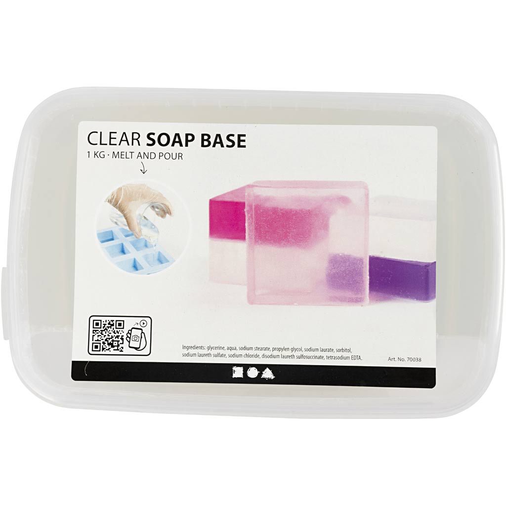 Transparent tvålmassa, klar, 1 kg [HOB-70038]