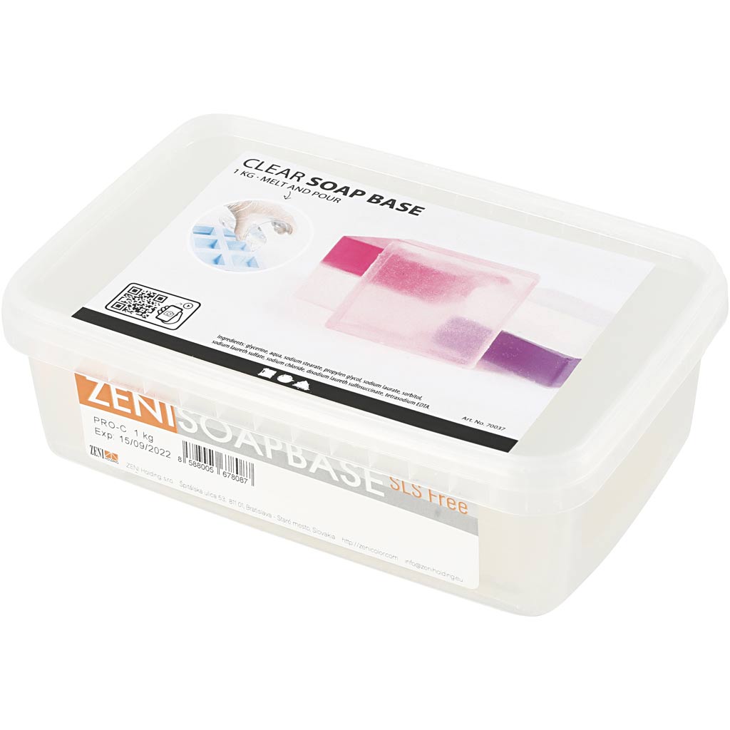 Transparent tvålmassa, klar, 1 kg [HOB-70038]