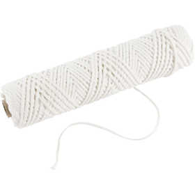 Veke, Lämpligt för ljus stöpta i dopp (dia. 30 mm) och ljus stöpta i form (80–100 mm) , B: 2 mm, 100 g, 50 m/ 1 rl. [HOB-73321]