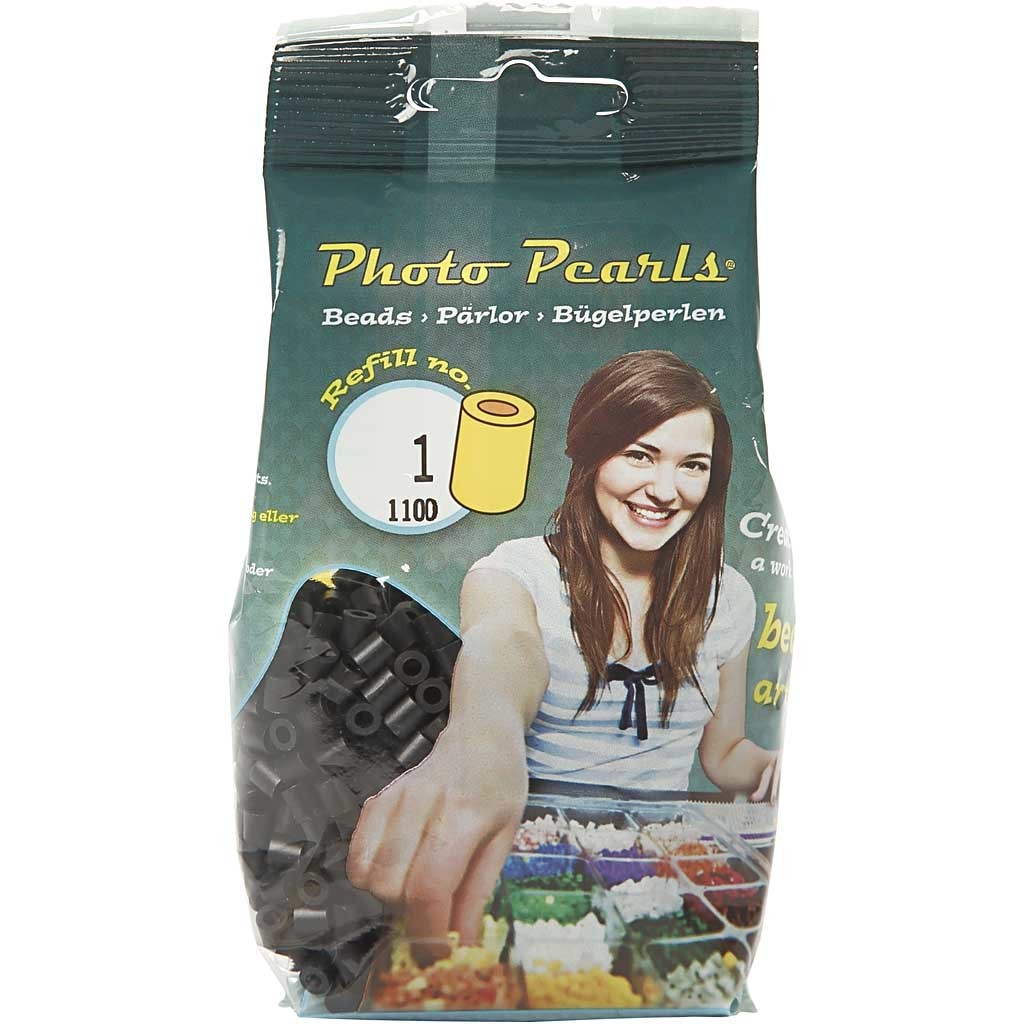 Rörpärlor, stl. 5x5 mm, Hålstl. 2,5 mm, medium, sort (32220), 1100 st./ 1 förp. [HOB-751010]