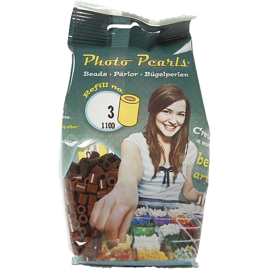 Rörpärlor, stl. 5x5 mm, Hålstl. 2,5 mm, medium, brun (32229), 1100 st./ 1 förp. [HOB-751030]