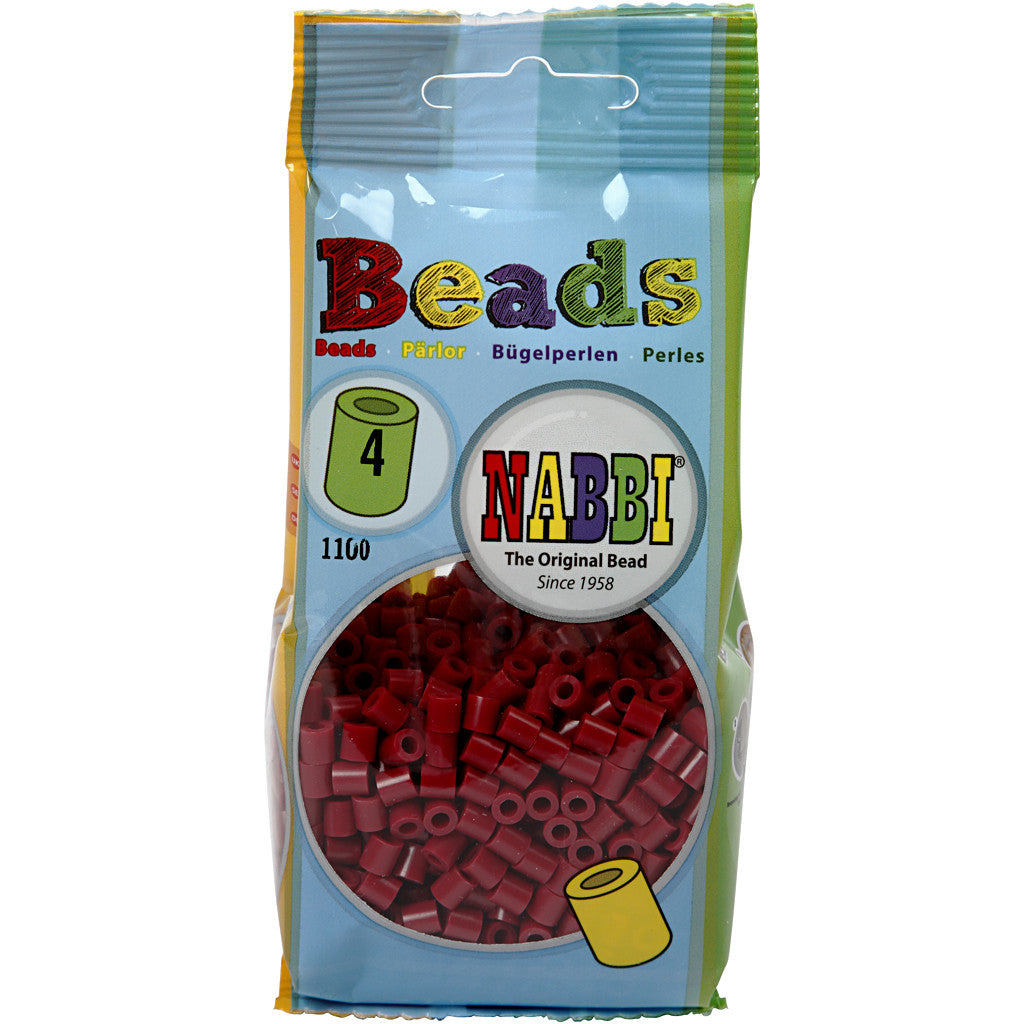 Rörpärlor, stl. 5x5 mm, Hålstl. 2,5 mm, medium, vinröd (32239), 1100 st./ 1 förp. [HOB-751040]