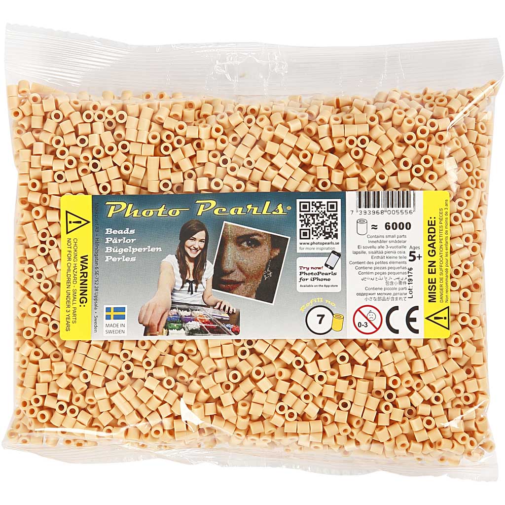 Rörpärlor, stl. 5x5 mm, Hålstl. 2,5 mm, medium, Ivory (32228), 6000 st./ 1 förp. [HOB-751071]