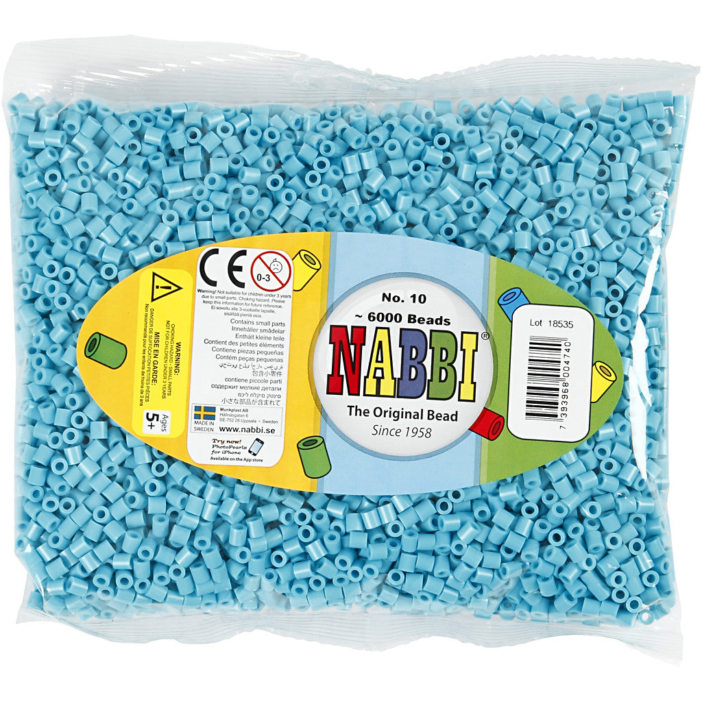 Rörpärlor, stl. 5x5 mm, Hålstl. 2,5 mm, medium, turkos (32256), 6000 st./ 1 förp. [HOB-751101]