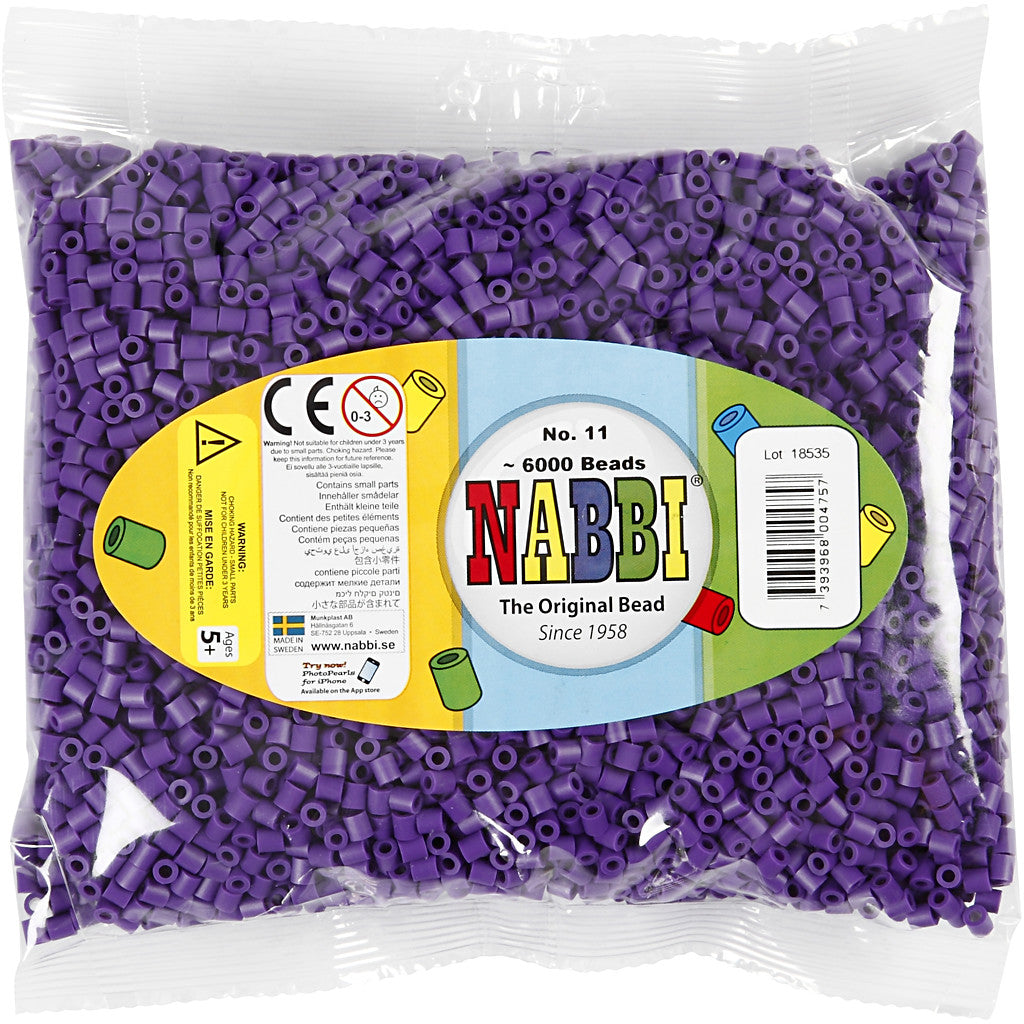 Rörpärlor, stl. 5x5 mm, Hålstl. 2,5 mm, medium, mörklila (32234), 6000 st./ 1 förp. [HOB-751111]