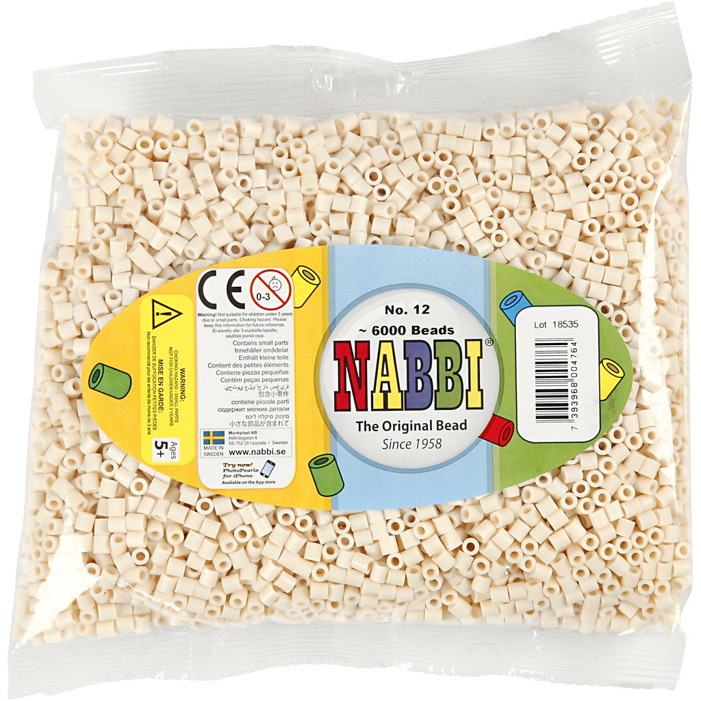 Rörpärlor, stl. 5x5 mm, Hålstl. 2,5 mm, medium, ljusbeige (32251), 6000 st./ 1 förp. [HOB-751121]