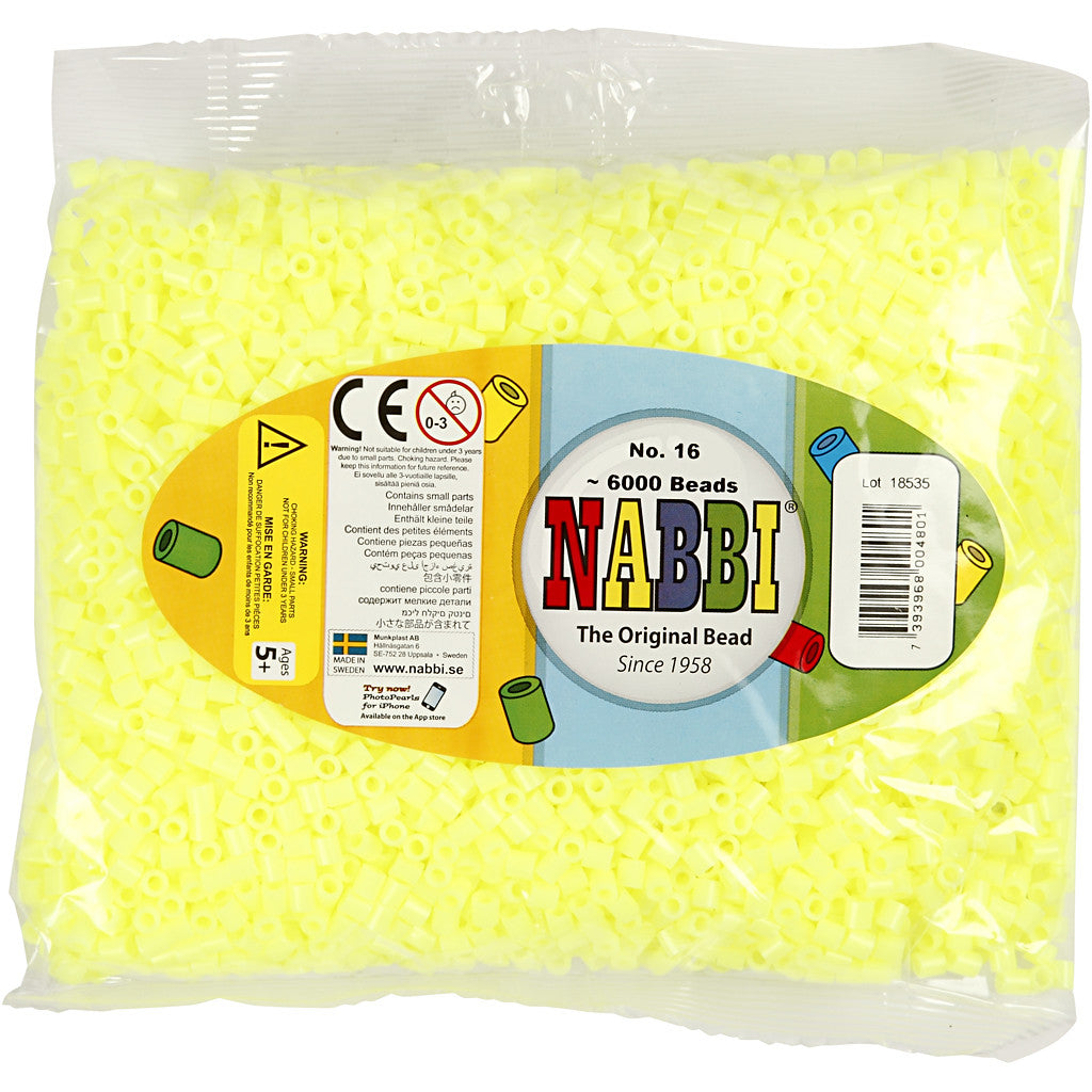 Rörpärlor, stl. 5x5 mm, Hålstl. 2,5 mm, medium, pastellgul (32244), 6000 st./ 1 förp. [HOB-751161]