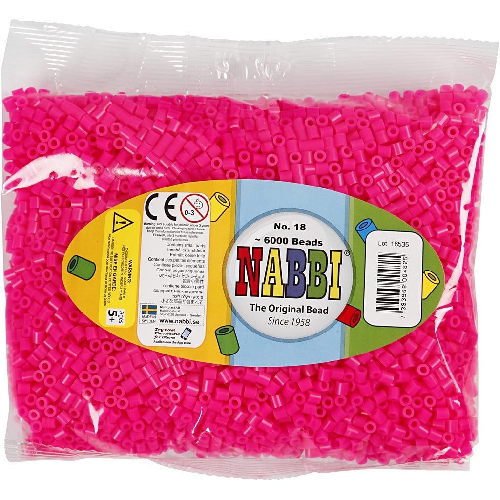 Rörpärlor, stl. 5x5 mm, Hålstl. 2,5 mm, medium, cerise (32258), 6000 st./ 1 förp. [HOB-751181]