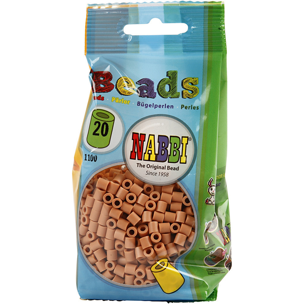 Rörpärlor, stl. 5x5 mm, Hålstl. 2,5 mm, medium, ljusbrun (32260), 1100 st./ 1 förp. [HOB-751200]