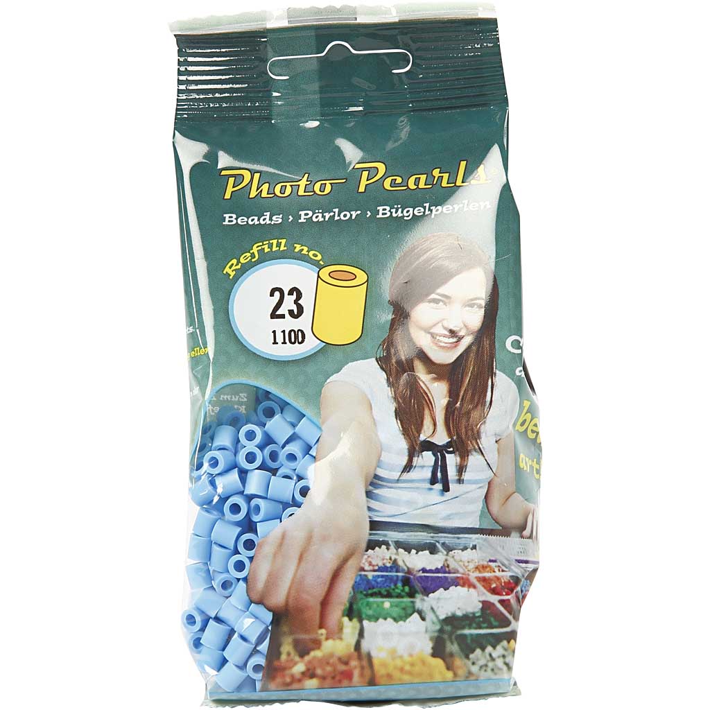 Rörpärlor, stl. 5x5 mm, Hålstl. 2,5 mm, medium, pastellblå (32224), 1100 st./ 1 förp. [HOB-751230]