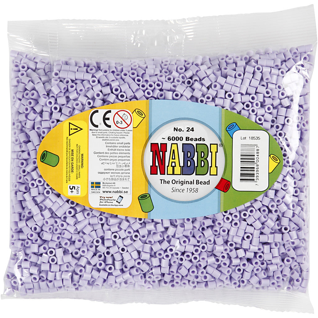 Rörpärlor, stl. 5x5 mm, Hålstl. 2,5 mm, medium, syren (32245), 6000 st./ 1 förp. [HOB-751241]