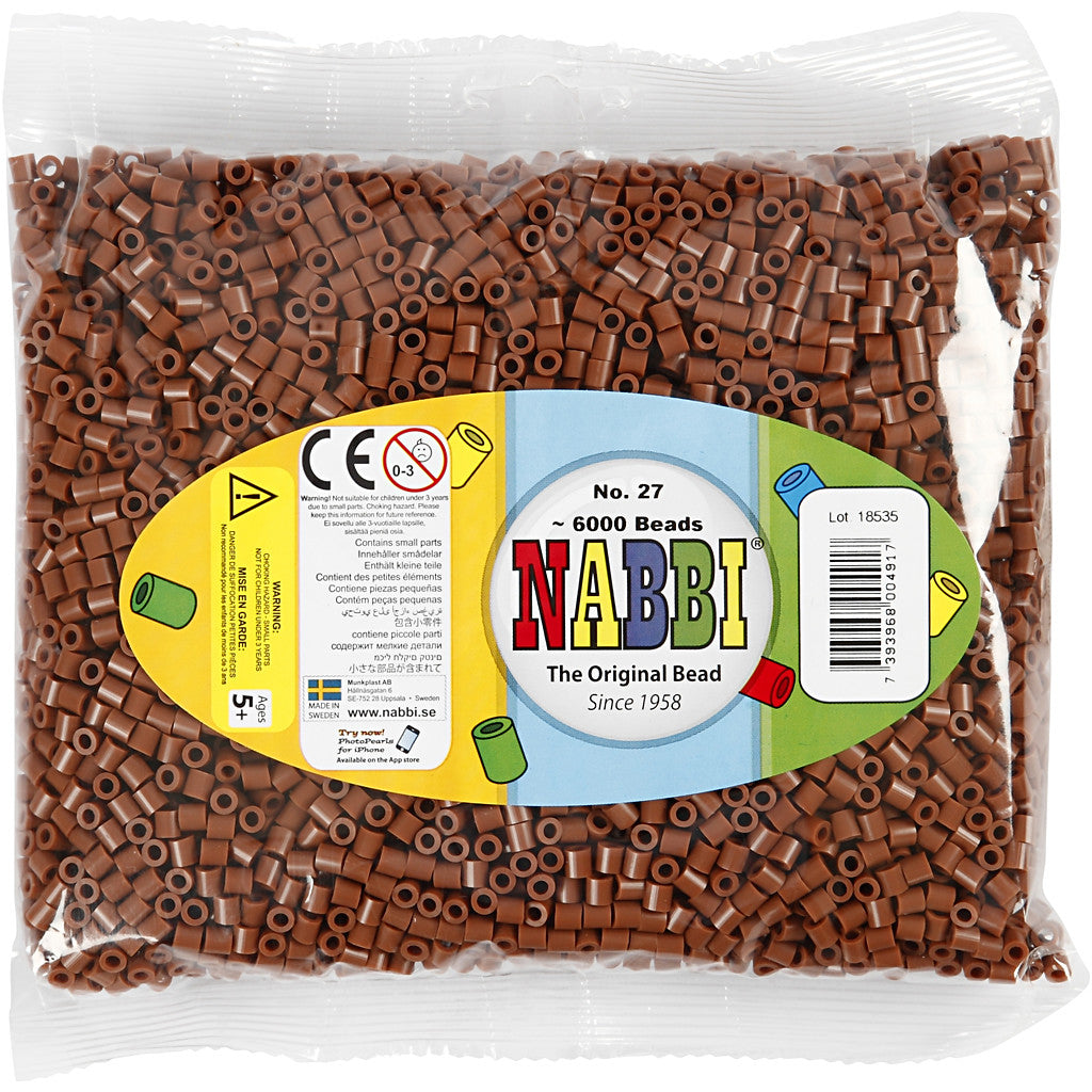 Rörpärlor, stl. 5x5 mm, Hålstl. 2,5 mm, medium, chocolate (32249), 6000 st./ 1 förp. [HOB-751271]