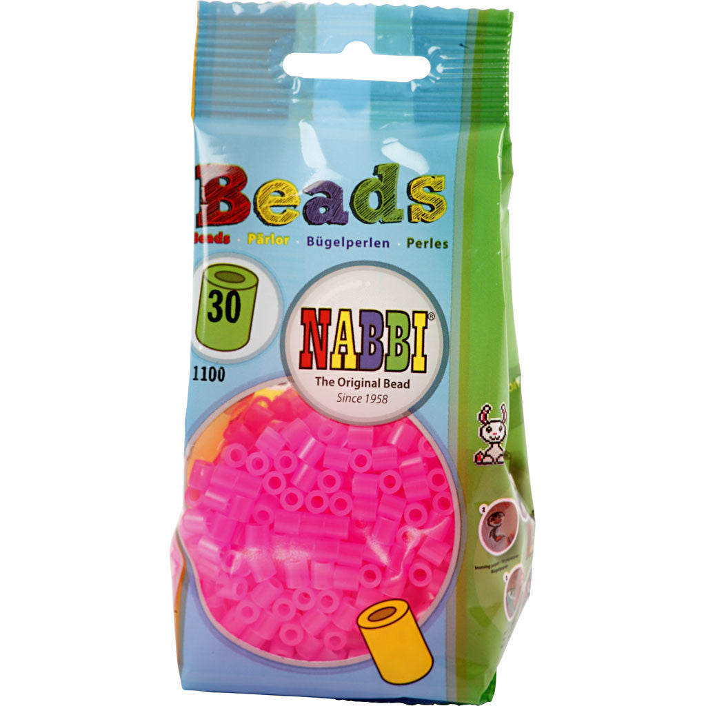 Rörpärlor, stl. 5x5 mm, Hålstl. 2,5 mm, medium, rosa neon (32257), 1100 st./ 1 förp. [HOB-751300]