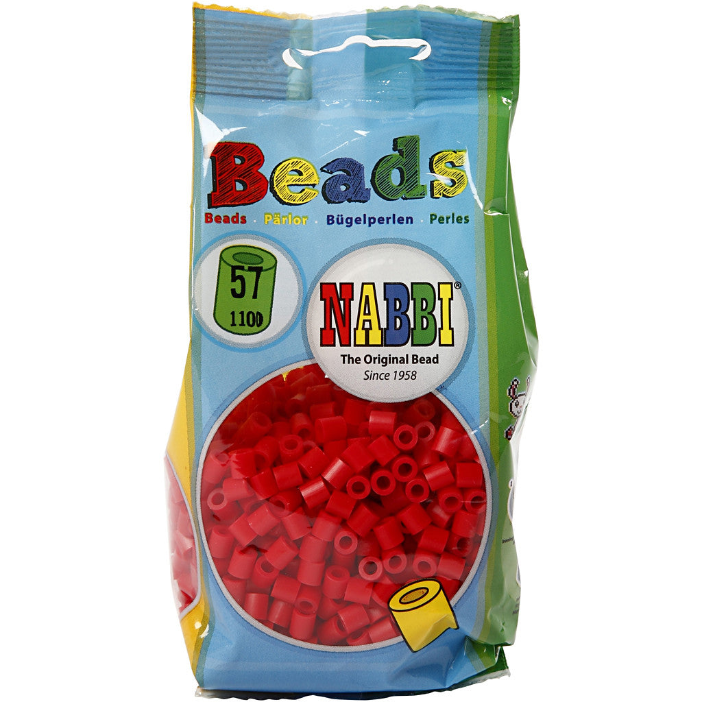 Rörpärlor, stl. 5x5 mm, Hålstl. 2,5 mm, medium, röd (32231), 1100 st./ 1 förp. [HOB-751310]