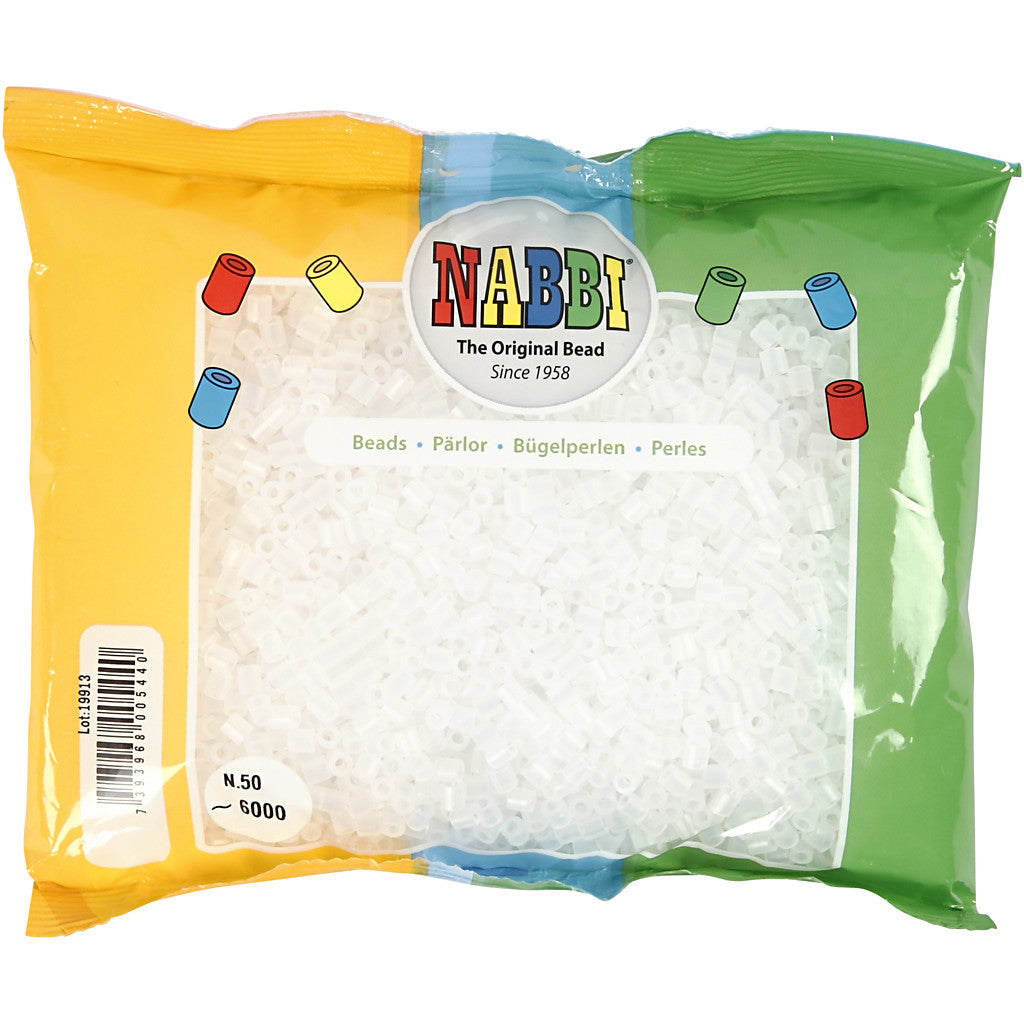 Rörpärlor, stl. 5x5 mm, Hålstl. 2,5 mm, medium, transparent (32264), 6000 st./ 1 förp. [HOB-751321]