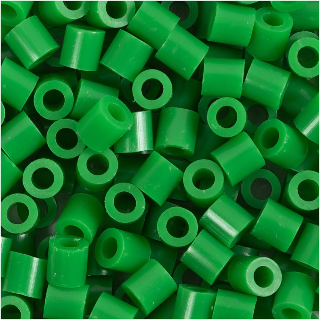 Fuse Beads, size 5x5 mm, hole size 2,5 mm, medium, green (32230), 6000 pc