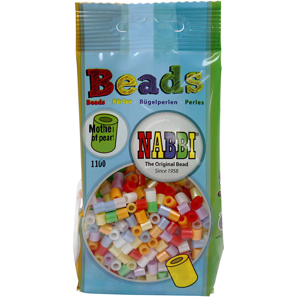 Rörpärlor, stl. 5x5 mm, Hålstl. 2,5 mm, medium, pärlemorsfärger, 1100 mix./ 1 förp. [HOB-75263]