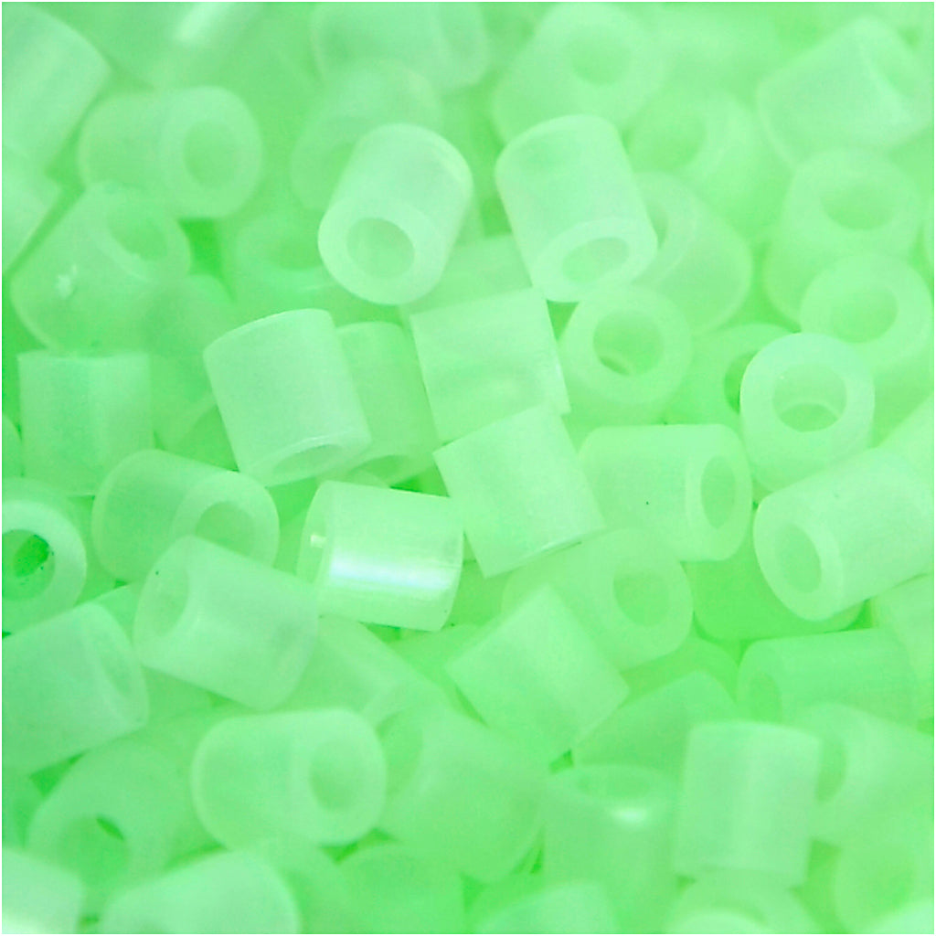 Fuse Beads, size 5x5 mm, hole size 2,5 mm, medium, luminous, 6000 asstd.
