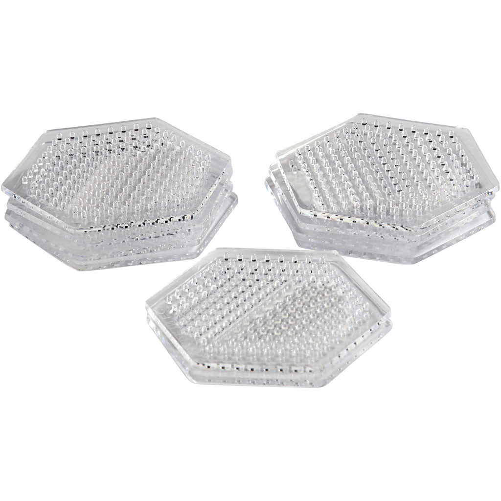 Pärlplattor, liten sexkantig, stl. 7 cm, medium, 10 st./ 1 förp. [HOB-753071]